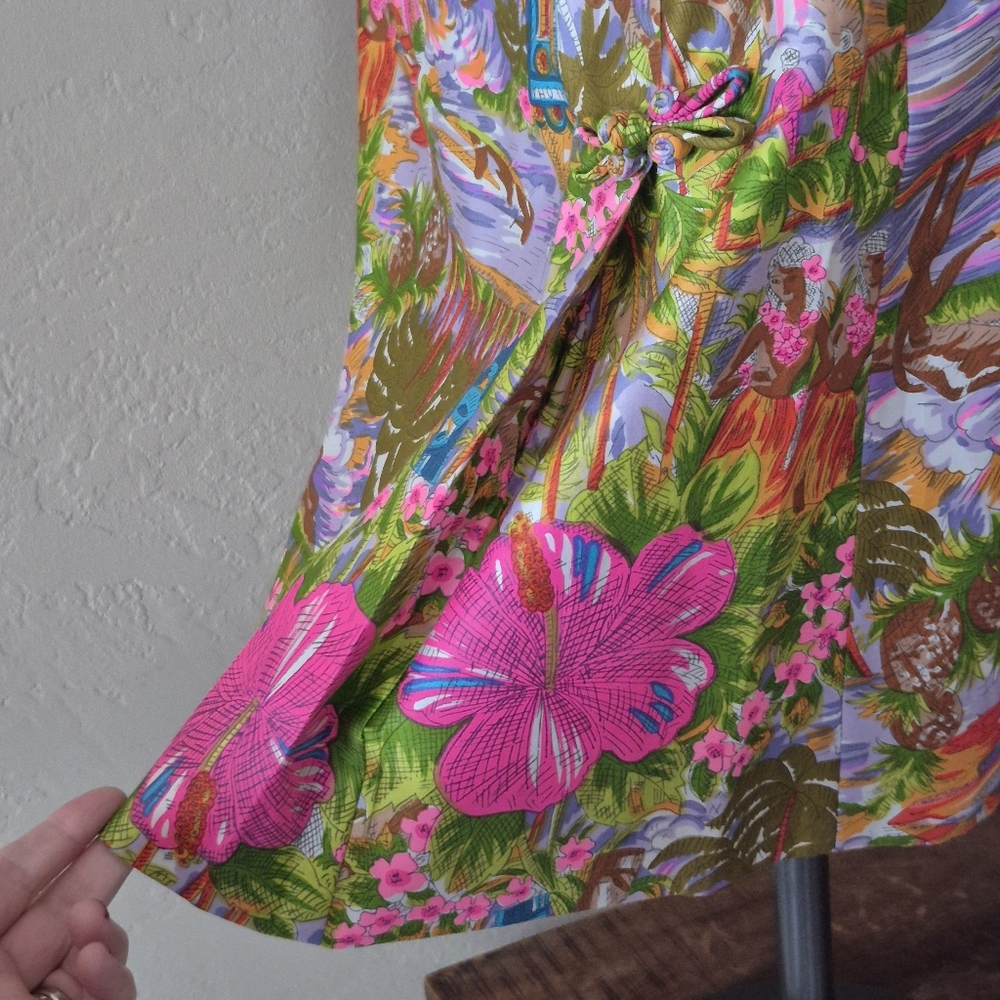 Vintage Liberty House Floral Tiki Dress Size 14 - Picture 14 of 16